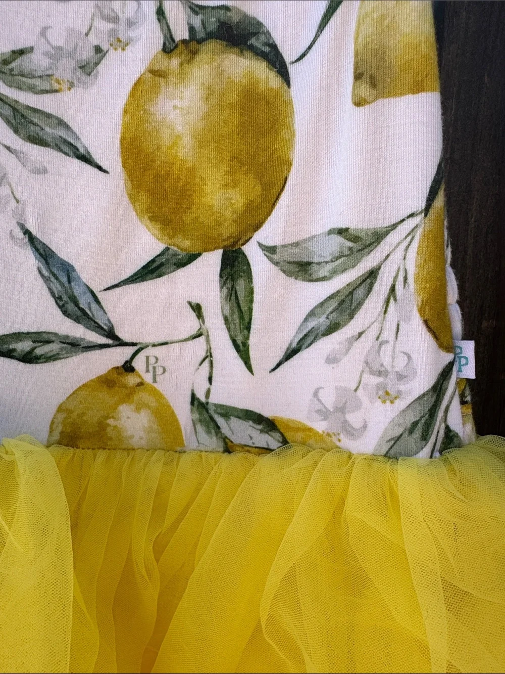 Posh Peanut Limoncello Tulle Smocked Dress